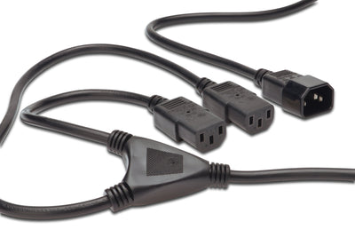 Digitus Cable Power Splitter Cable C14-2X C13 M/H 1.7M H05VV-F3G 0.75MM — image 1