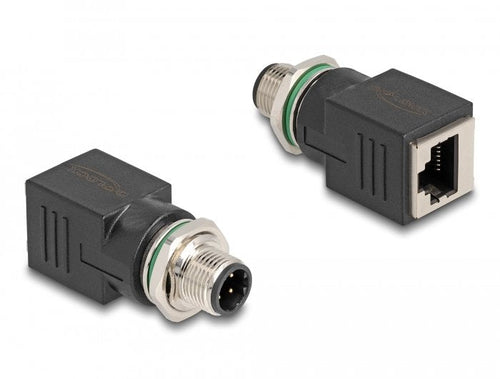 Delock M12 Adapter D-kodiert 4 Pin Male a RJ45 — image 1