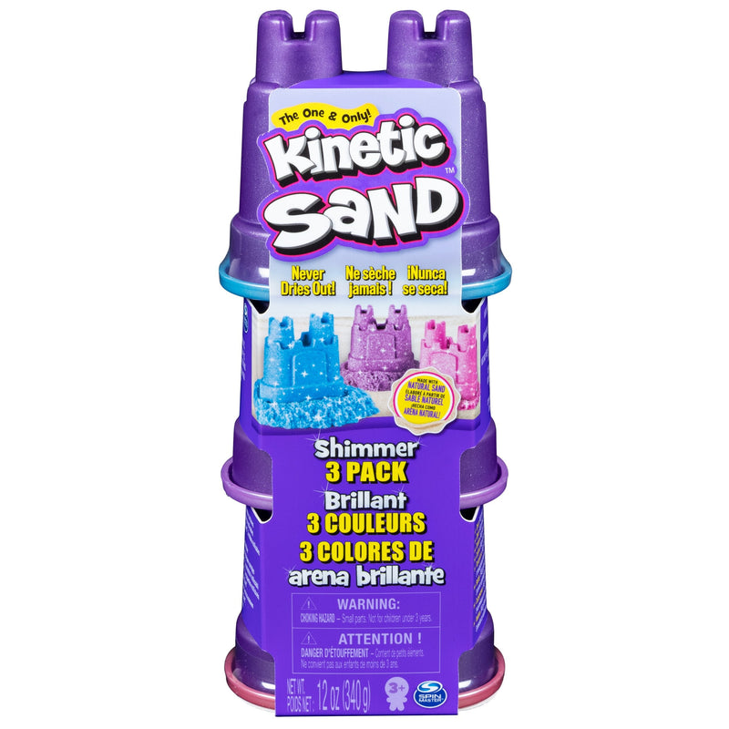 Spin Master Kinetic Sand - Arena Glossy Paquete 3, Arena Set 340 Gramos 6053520