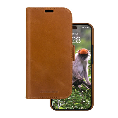 DBRAMANTE1928 Lynge Case With Cover Phone Mobile Phone Leather Grano Entero Brown Apple Iphone 15 Pro — image 1