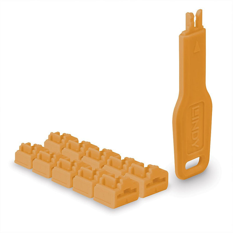 Lindy Lock Port RJ45 (10 Pieces With Key Orange Code Orange 47897