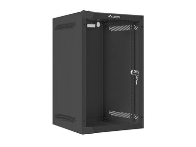 Lanberg Cabinet Rack 10 Assembly Wall 9U / 280X310 Autoarmas (paquete Flat With Door Glass Black — image 1