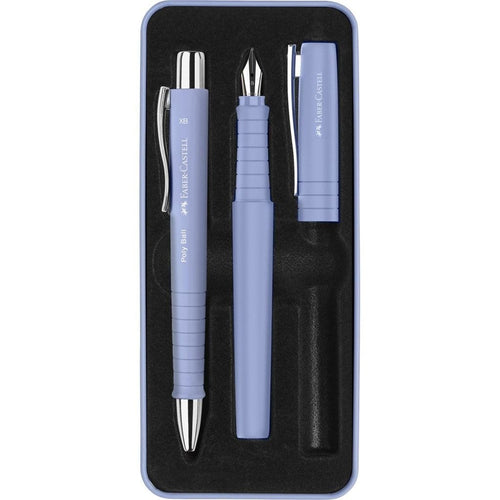 Faber-castell Poly Pack Pen Poly Ball And Pluma Estilografica Poly Pen With Plumin B - Clip Metal - Blue — image 1