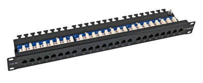 Ecolan Patchpanel UTP 24x RJ45 CAT.5E, 19 1HE, RAL9005 Black — image 1