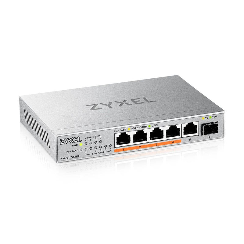 Zyxel Switch XMG-105 5 Port 10 2,5G Multigig PoE + Unmanaged