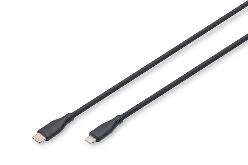Digitus Cable Connection Lightning Silicone USB-C - Lightning, 0,5M, Black