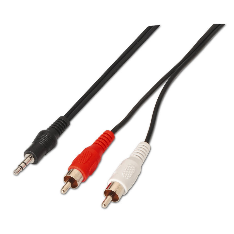 Aisens Cable Audio Stereo - Jack 3.5/M-2XRCA Male - 3M - Black