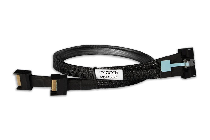 Cable Icy Box Mcio X8 SFF-TA-1016 2X Mcio X4 SFF-TA-1016 Black 50CM MB413L-B
