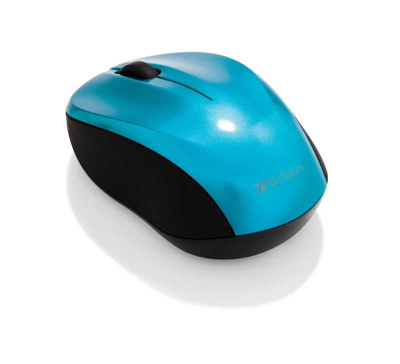 Verbatim Mouse Go Nano Wireless 1600PPP Compacto Ambidiestros Receptor USB Blue Turquesa