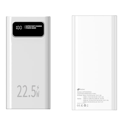 Leotec Powerbank 30000MAH 22,5W PD20W Blan (1 USB-C + 4USB-A Inc USB-A a Usb-c) — image 1