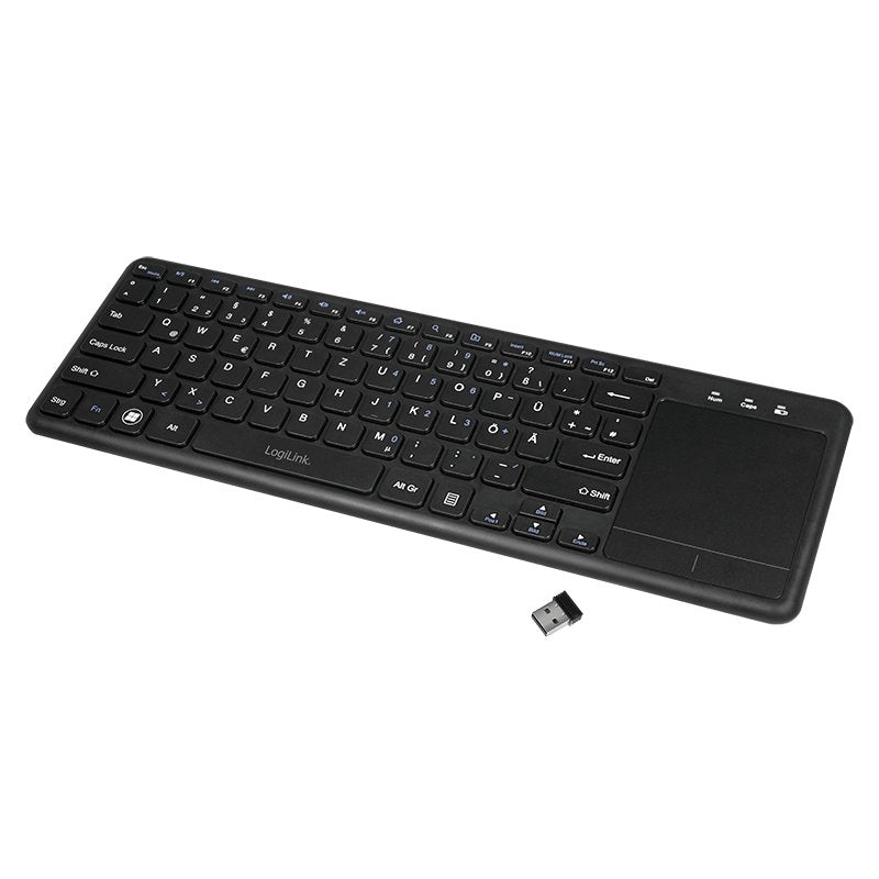 Logilink Keyboard German ID0188 RF Wireless Touchpad Qwertz Black