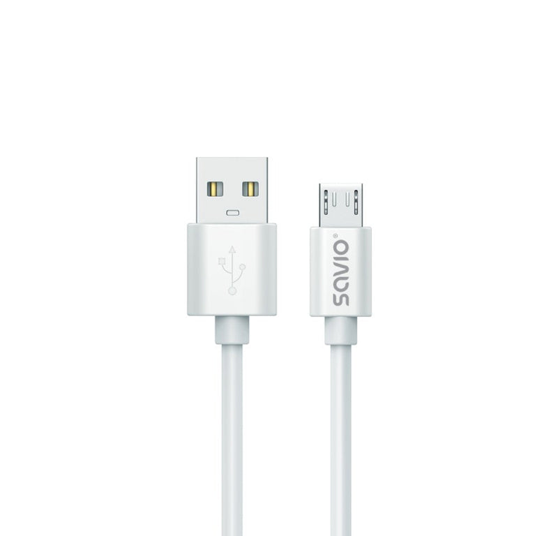Savio Cable USB-A - Micro USB 3M White CL-167