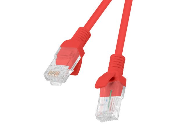 Lanberg Pack 10 Cables Network RJ45 CAT.5E UTP 0.5M Red