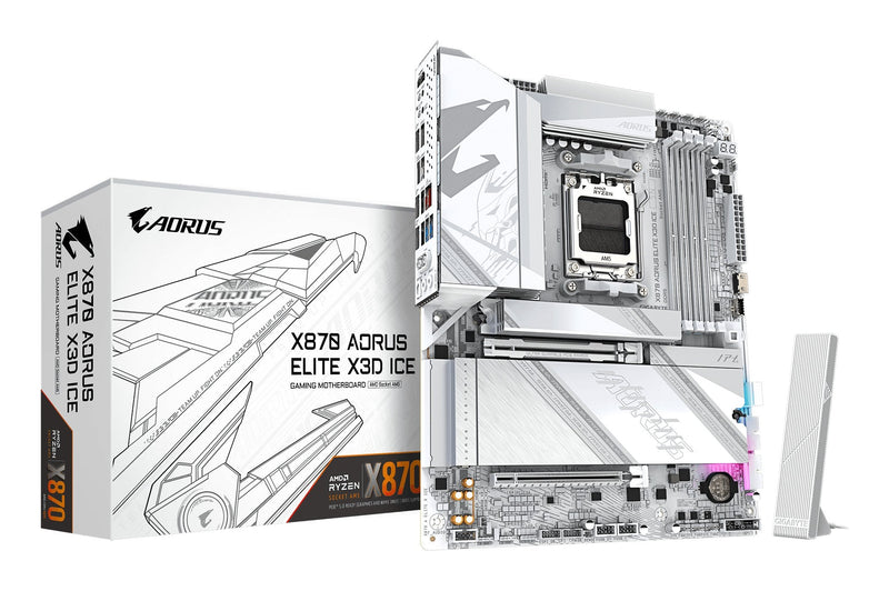 Gigabyte Motherboard GA-X870 Aorus Elite X3D Ice (AM5) (d) X870 a Elite X Ice