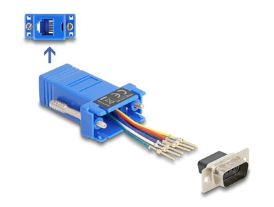 Delock D-sub 9 Pin Connector Male a RJ12 Connector Female Kit Assembly Blue — image 1