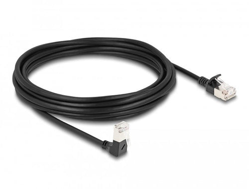 Delock Network Cable RJ45 CAT.6A S/FTP Slim 90° Unten Angular / Gerade 5M — image 1