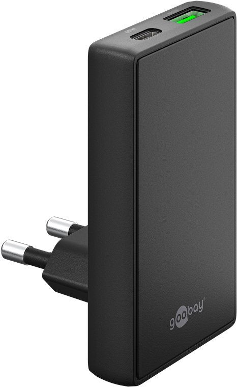 Goobay Fast Charger USB-C/a Pd GaN 90° Dua Black 65 Watt) 75723