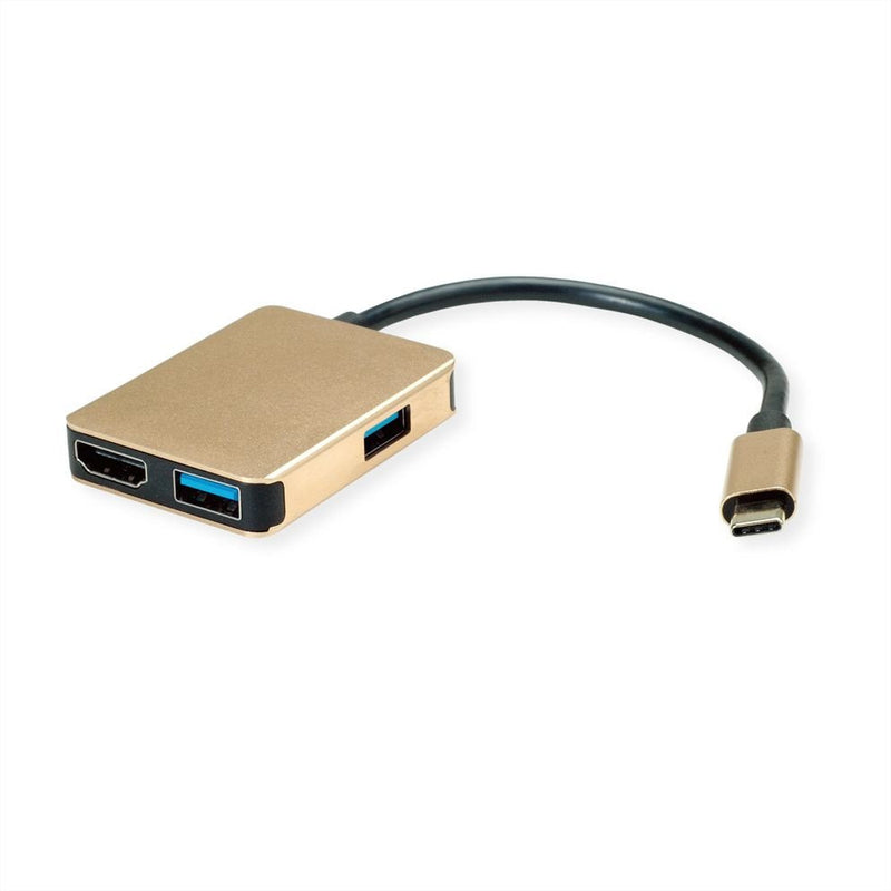 Roline Gold USB Type-c Estación Acoplamiento, HDMI 4K, 2x USB 3.2 Gen 1, 1X Pd