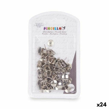 Drawing pins Pincello Silver Metal (24 Units)