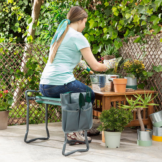 Innovagoods 3-In-1 Folding Garden Seat With Bag For Tools Situl Innovagoods
