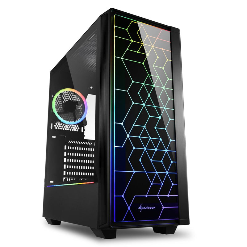 Sharkoon Box Gaming Lit 100 ATX 2XUSB3.0 RGB Without Power Supply Black