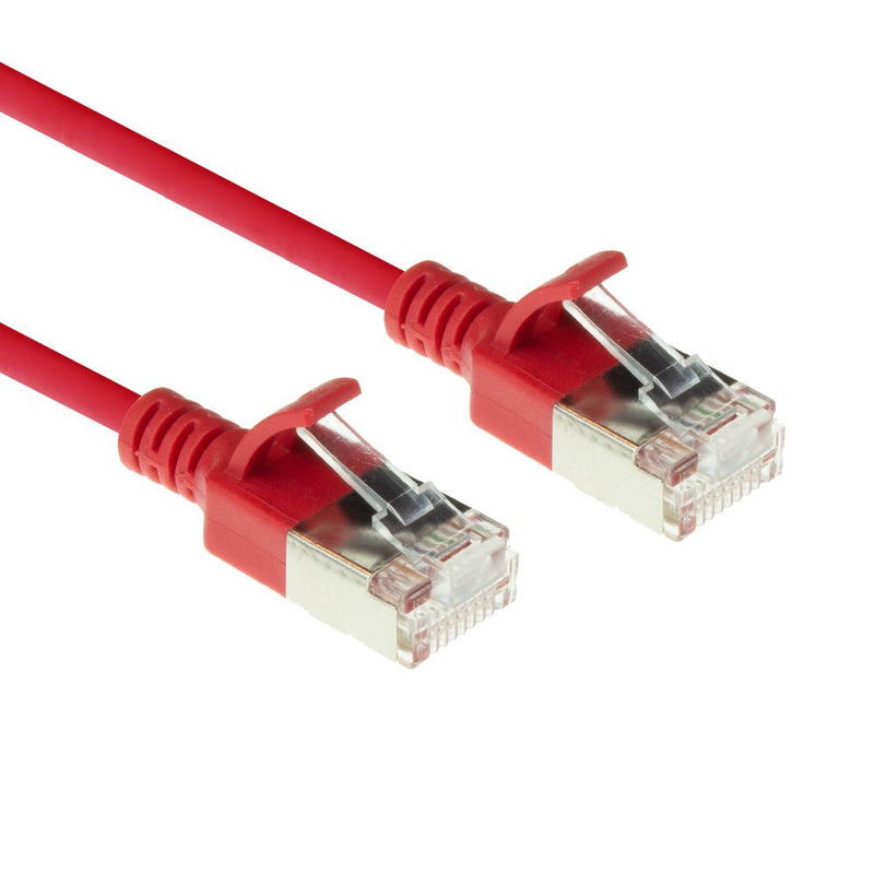 Red 10 Meter Lszh U FTP CAT.6A Datacenter Slimline Patch Cable Snagless With RJ45 Connectors
