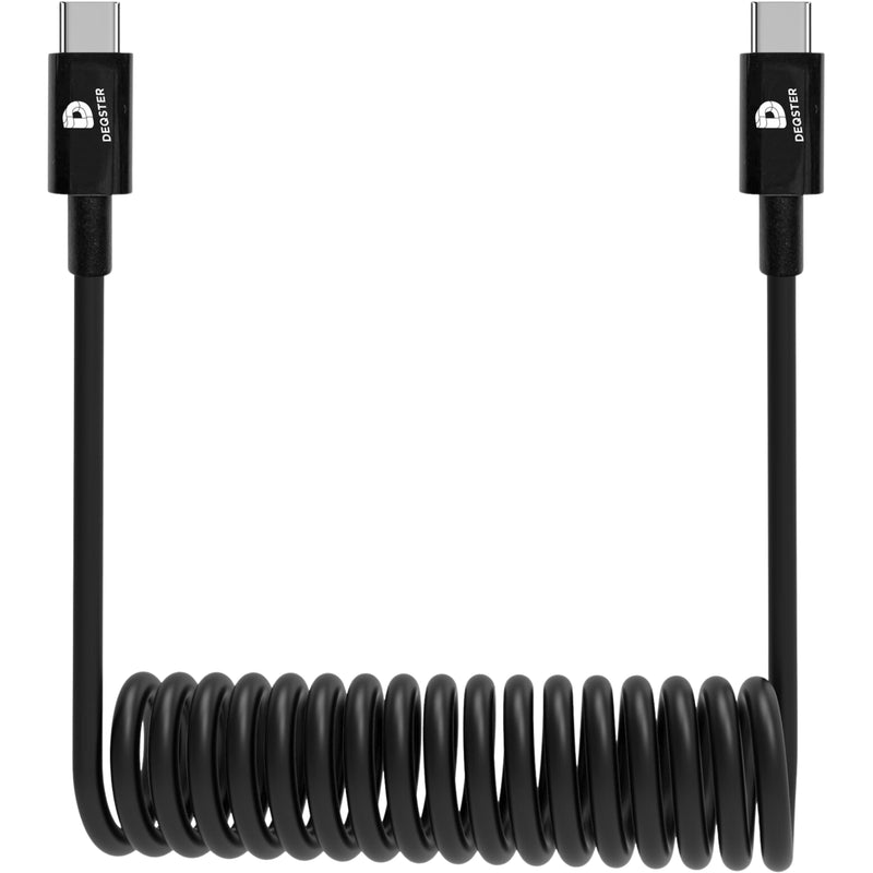 Spiral Charging USB Cable -c To - USB-C Black