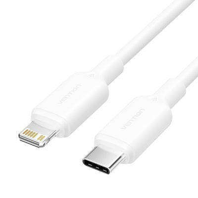 Vention USB Cable 2.0 Type-c Lightning Lakwh USB Type-c Male Lightning Male Up To 27W 480Mbps 2M White — image 1