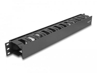 Delock 19 Panel Enrutamiento Gestión Cables With 2 Aberturas 1U Black Plastic — image 1