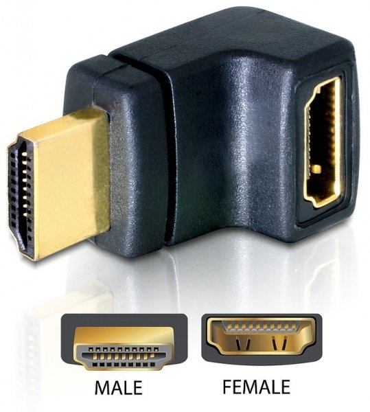 Delock Adapter HDMI Male HDMI Female Acodado 90º