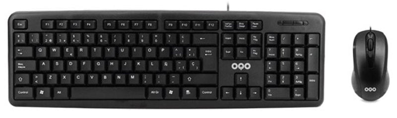 Oqo Kit Keyboard And Mouse With USB Cable OQO-TR001-U USB QWERTY Spanish Black