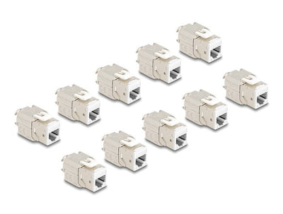 Delock Keystone Modulo RJ45 Female a Lsa CAT.6A White Set 10 Pieces — image 1