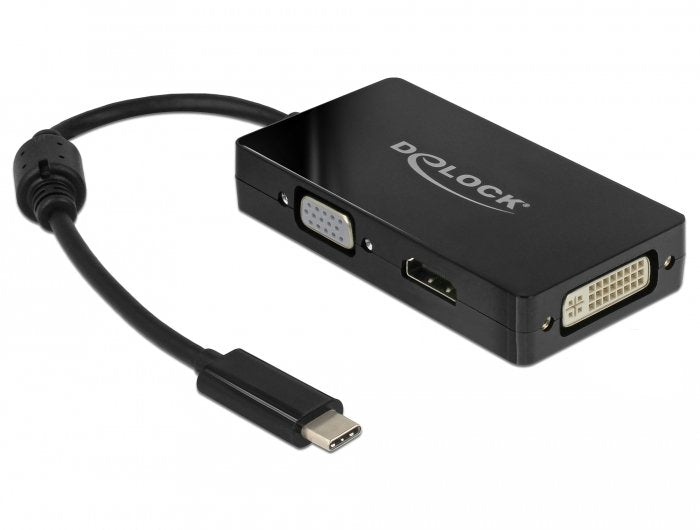 Delock Adapter USB Type-c Male VGA / HDMI / DVI Female Black
