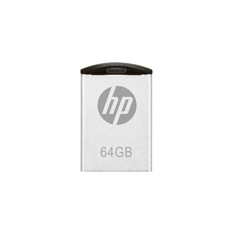 HP USB Flash Drive 64GB USB 2.0 V222W Silver Metal/Tamaã' Or Mini HPFD222W-64