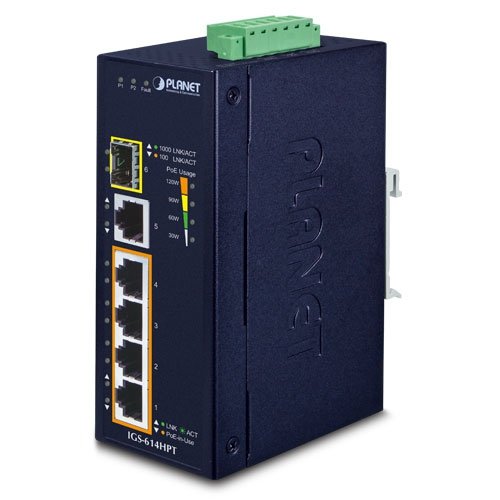 Planet IGS-614HPT Switch No Administrado Gigabit Ethernet (10/100/1000) Energía Sobre Ethernet (PoE) Blue
