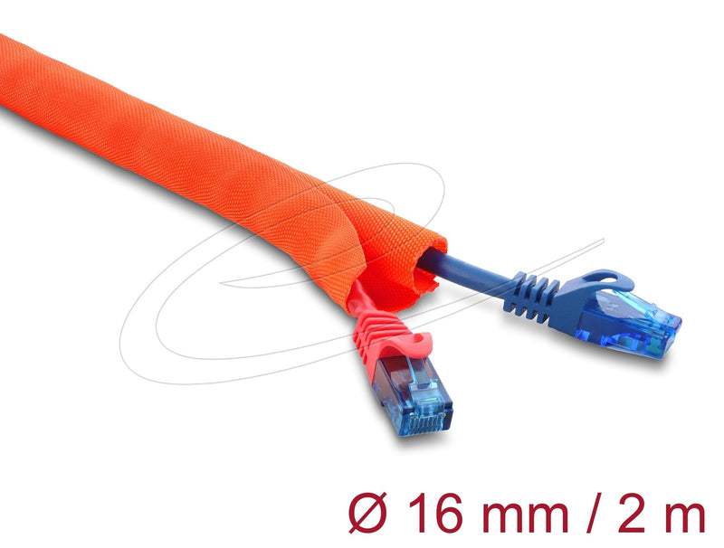 Delock Manguito Protector Cables Selbstschliessend 2M X 16MM Orange