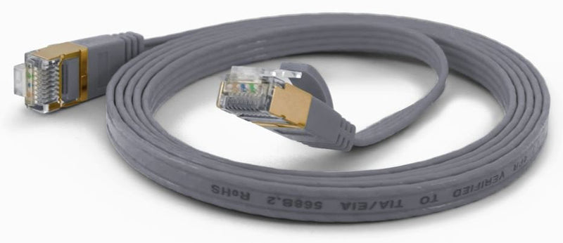 Wantecwire FTP, Cable Ultra-slim CAT.6A, Q 1.6X6.5MM, Grey Length 0.25M