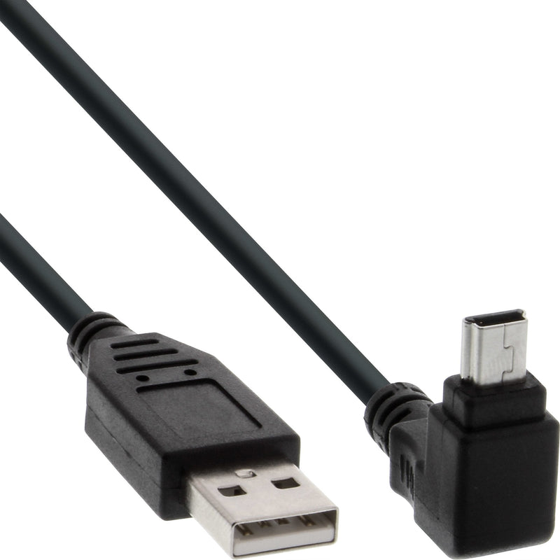 Inline USB Type a Male a Mini 5 Pines Male Ángulo 90° Black 0,3M