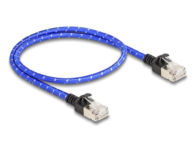 Delock 80376 RJ45 Network Cable Trenzado CAT.6A U/FTP Slim 0,5M Blue — image 1