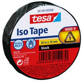 Tesa Tape Insulating 19MM X 20M - Fabricada Pvc - Reparar, Aislar And Agrupar Todo Type Cables Electricos -