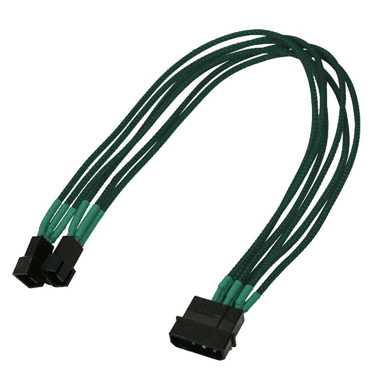 Nanoxia Cable 4-PIN a 2 X 3-PIN, Single, 30CM, Green