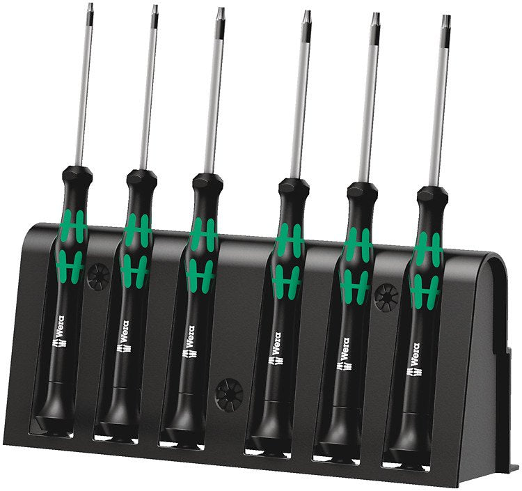 Wera 2067/6 Electronics Set Of Screwdrivers Bo Hexagonales + Grille Black/Green 6 Pieces Punta Black 051181540