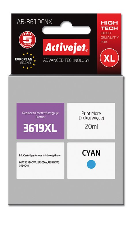 Activejet Ink AB-3619CNX (reemplazo Brother LC3619C - Supreme - 20ML - Cyan