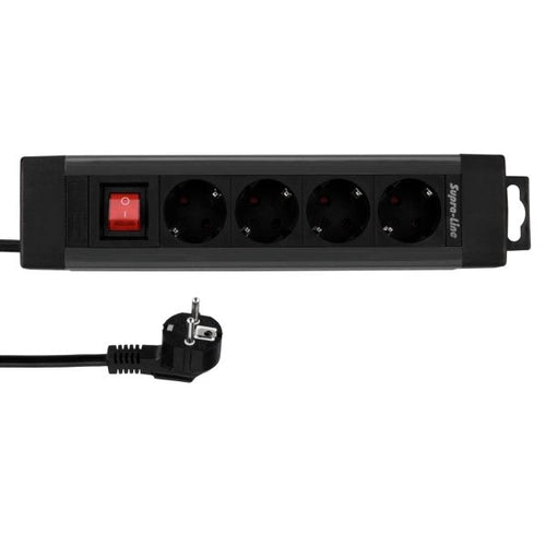 Rev Steckdosenleiste 4-FACH 1,9M Supraline M. Switch Anthrazit — image 1