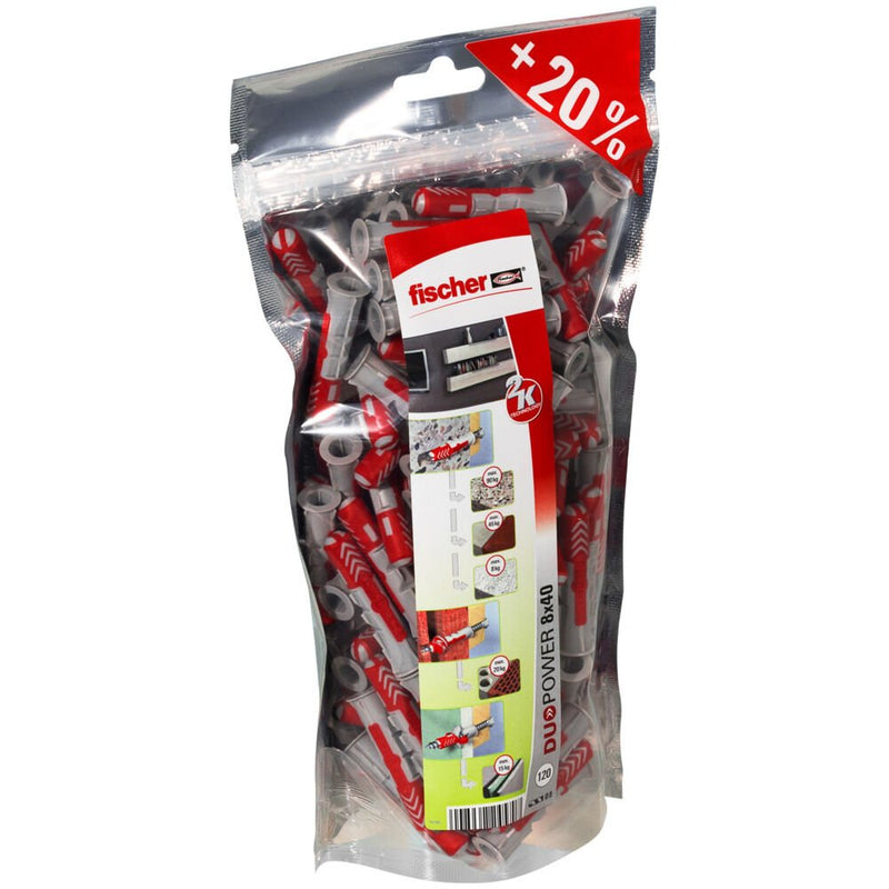 Tacos Duopower Bigpack Ø8 X 40MM, Bolsa 120 Unidades