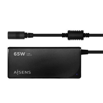 Aisens Charger 65W Automatic Universal Laptop 9 Connectors + USB-A QC.3.0 - Black — image 1