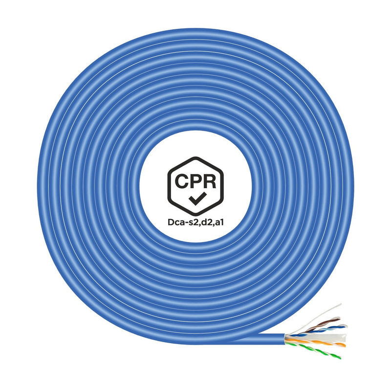 Aisens Bobina Cable RJ45 Lszh Cpr Dca CAT.6 UTP AWG24 - 305M - Cable Blue