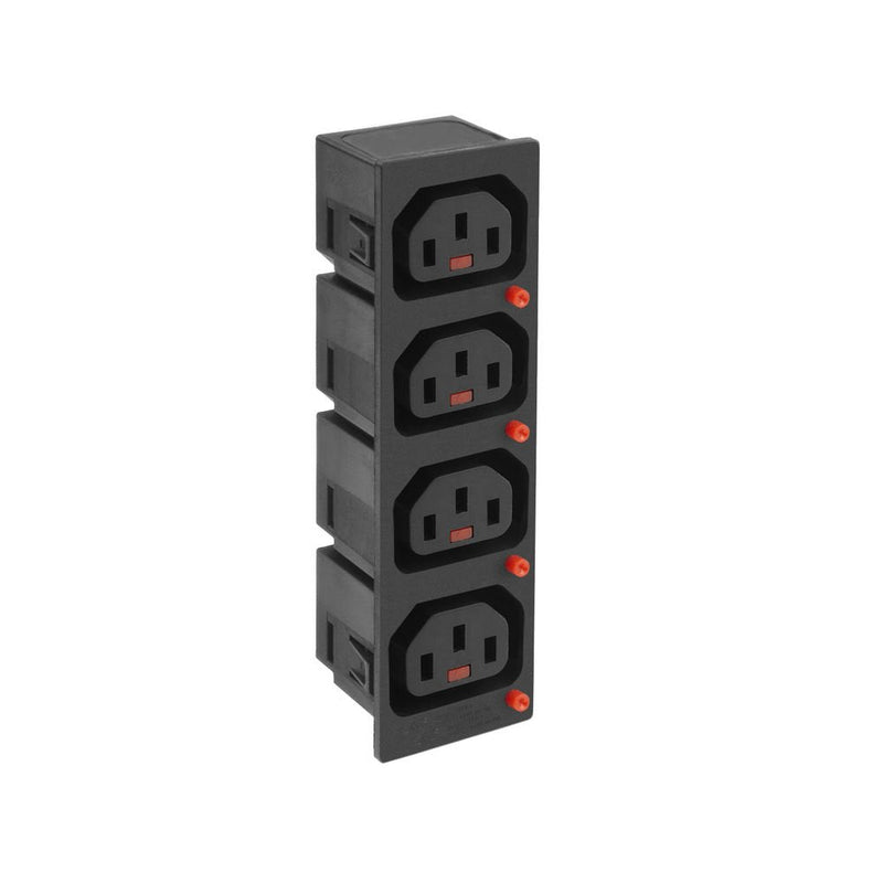 C13 IEC Lock Net Entree (4X Outlet) - Black PA135015BK4