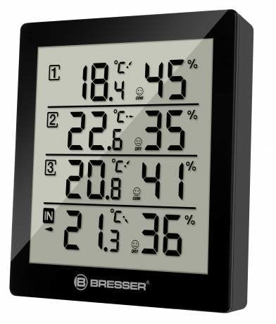 Bresser Temeo Hygro Quadro Estación Thermometer And Higrómetro Black + 3 Sensors — image 1