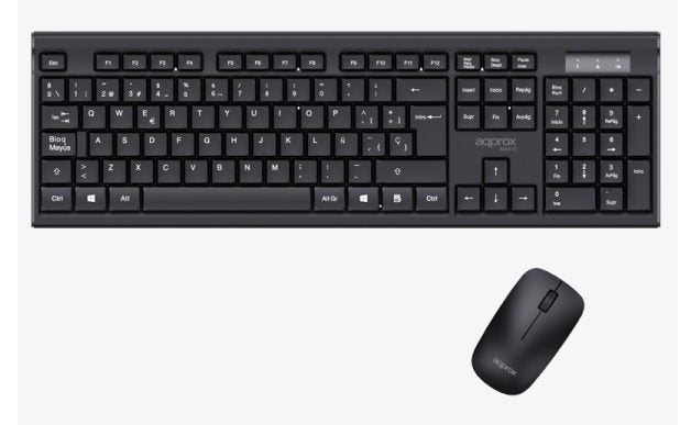 Approx Keyboard And Mouse Wireless APPMX410 2.4GHZ Multimedia 1000DPI Colour Black